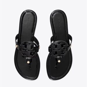Tory Burch Miller black patent sandals